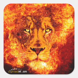 Flaming Lion uit Judah Vierkante Sticker