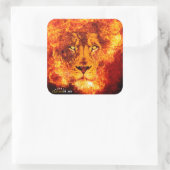 Flaming Lion uit Judah Vierkante Sticker (Tas)