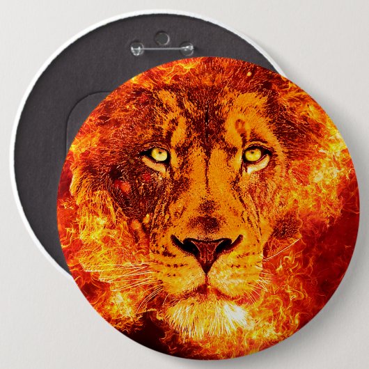 Flaming Lion van Judah Largest Ronde Button 6,0 Cm (Voorkant /achterkant)