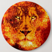 Flaming Lion van Judah Largest Ronde Button 6,0 Cm (Voorkant)