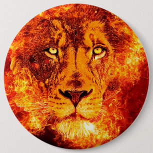 Flaming Lion van Judah Largest Ronde Button 6,0 Cm