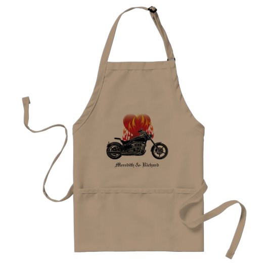 Flaming Love Biker Apron Standaard Schort (Voorkant)