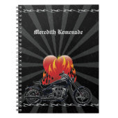 Flaming Love Biker Notebook Notitieboek (Voorkant)