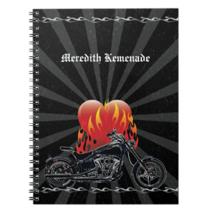 Flaming Love Biker Notebook Notitieboek