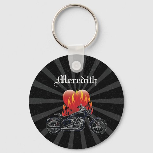 Flaming Love Biker Sleutelhanger (Voorkant)