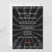 Flaming Love Biker Wedding Invitation Kaart (Achterkant)