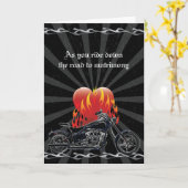 Flaming Love Biker Wedding Kaart (Gele Bloem)