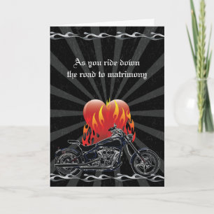 Flaming Love Biker Wedding Kaart