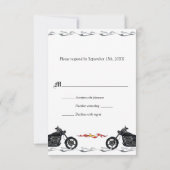 Flaming Love Biker Wedding Reply Card RSVP Kaartje (Achterkant)