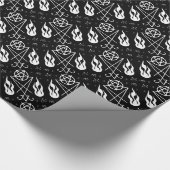 Flaming Lucifer Pentagram Occult Gothic Gift Wrap Cadeaupapier (Hoek)