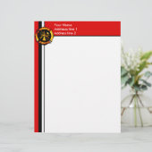 Flaming Maltese Cross Letterhead - Red Gepersonaliseerd Briefhoofd (Staand voorkant)