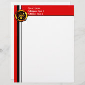 Flaming Maltese Cross Letterhead - Red Gepersonaliseerd Briefhoofd (Voorkant / Achterkant)