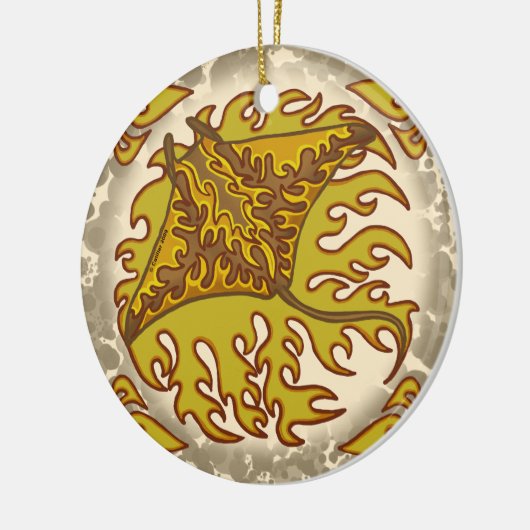 Flaming Manta Ray ornament (Links)