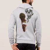 Flaming Mic Spitting Lyrisch Vuur Hoodie (Achterkant)