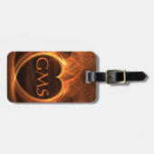 Flaming Oranje hartcontour over zwart ID Bagagelabel (Voorkant horizontaal)