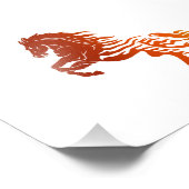 Flaming paard - Kies achtergrondkleur Foto Afdruk (Hoek)