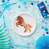 Flaming paard - Kies achtergrondkleur Papieren Bordje (Feest)