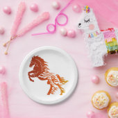 Flaming paard - Kies achtergrondkleur Papieren Bordje (Feest)