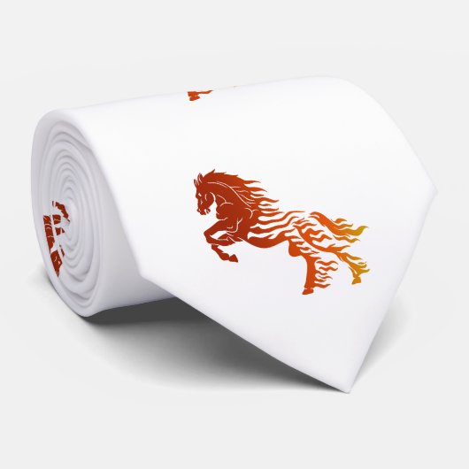 Flaming paard - Kies achtergrondkleur Stropdas (Opgerold)