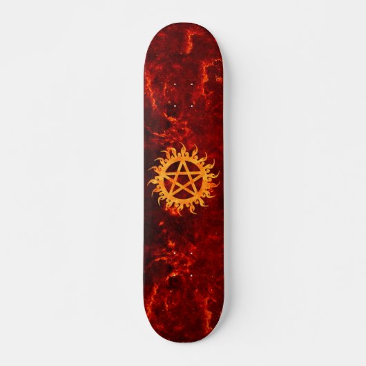 Flaming Pentagram Skateboard (Voorkant)