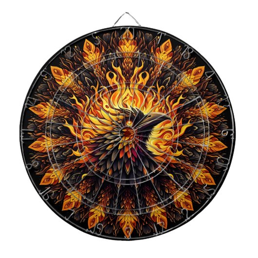 Flaming Phoenix Circular Graphic Dartbord (Voorkant)