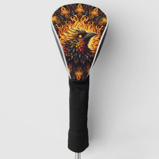 Flaming Phoenix Circular Graphic Golfheadcover (Voorkant)