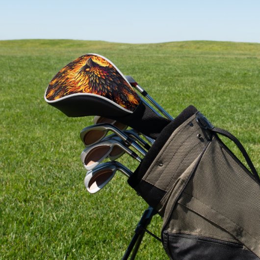 Flaming Phoenix Circular Graphic Golfheadcover (Insitu)