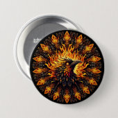 Flaming Phoenix Circular Graphic Ronde Button 7,6 Cm (Voorkant /achterkant)