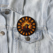 Flaming Phoenix Circular Graphic Ronde Button 7,6 Cm (In situ)