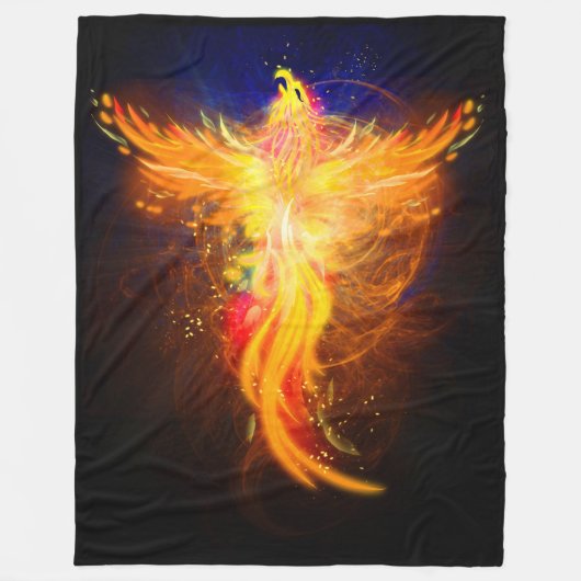 Flaming Phoenix Fleece Deken (Voorkant)