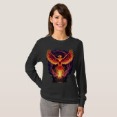 Flaming Phoenix komt op van typemachine T-shirt (Voorkant volledig)