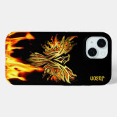 Flaming Phoenix op Black Hoesje-Mate Case-Mate iPhone Case (Achterkant (horizontaal))