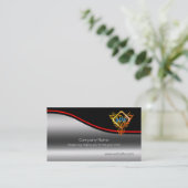 Flaming Phoenix, Red Swoosh on metallic effect Visitekaartje (Staand voorkant)