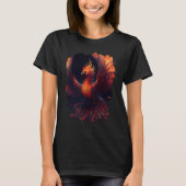Flaming phoenix with ornaments and fiery glow t-shirt (Voorkant)