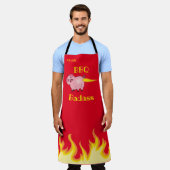 Flaming Pig Butt BBQ Badass Schort (Gedragen)