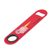 Flaming Pig Butt BBQ Badass Speed Flessenopener (Voorkant Gekanteld)