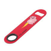 Flaming Pig Butt BBQ Badass Speed Flessenopener (Achterkant Gekanteld)