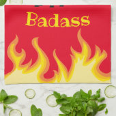 Flaming Pig Butt BBQ Badass Theedoek (Gevouwen)