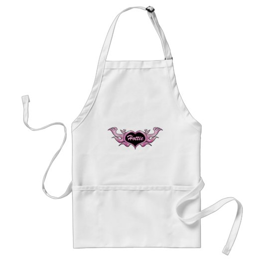 Flaming Pink Hottie Heart Standaard Schort (Voorkant)