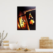 Flaming Pocket Aces Poker schilderij van Teo Alfon Poster (Keuken)