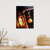 Flaming Pocket Jacks Poker Poster door Teo Alfonso (Keuken)