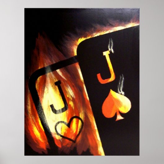 Flaming Pocket Jacks Poker Poster door Teo Alfonso (Voorkant)