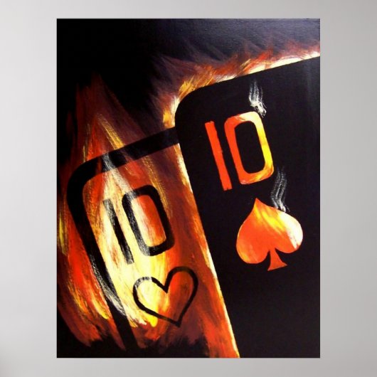 Flaming Pocket Tens Poker Poster door Teo Alfonso (Voorkant)