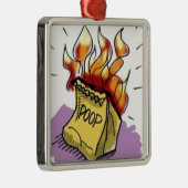 Flaming Poo Metalen Ornament (Rechts)
