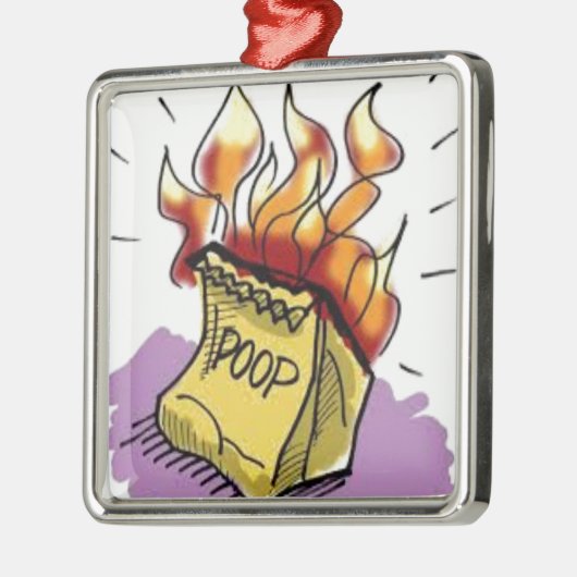 Flaming Poo Metalen Ornament (Links)