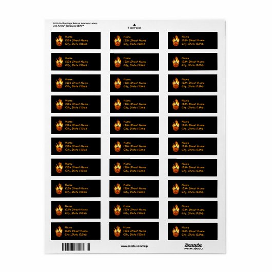 Flaming Pumpkin Return Address Labels (Full Sheet)