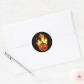 Flaming Pumpkin Ronde Sticker (Envelop)