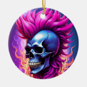 Flaming Punk Skull Ornament (Voorkant)