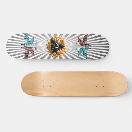Flaming Pyramid Eye Skateboard (Horizontaal)