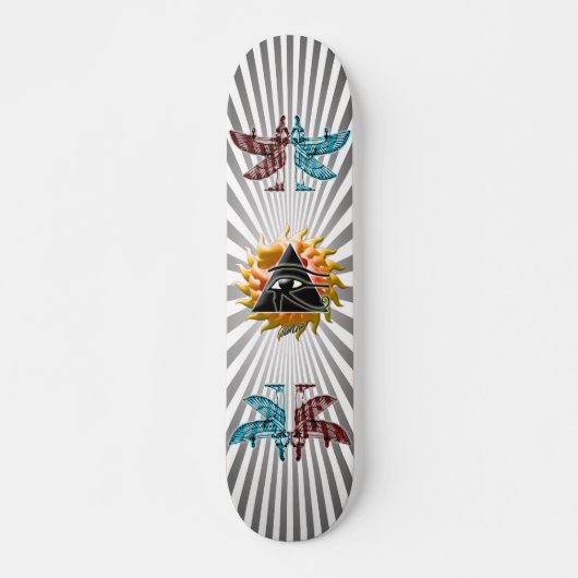 Flaming Pyramid Eye Skateboard (Voorkant)